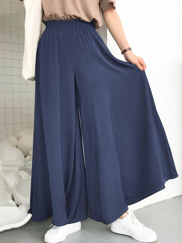 Women's Casual Long Wide Leg Trousers Pants Loose High Waist Plus Size