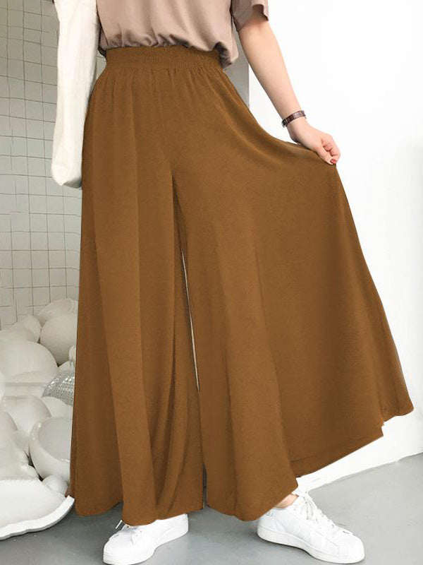 Women's Casual Long Wide Leg Trousers Pants Loose High Waist Plus Size