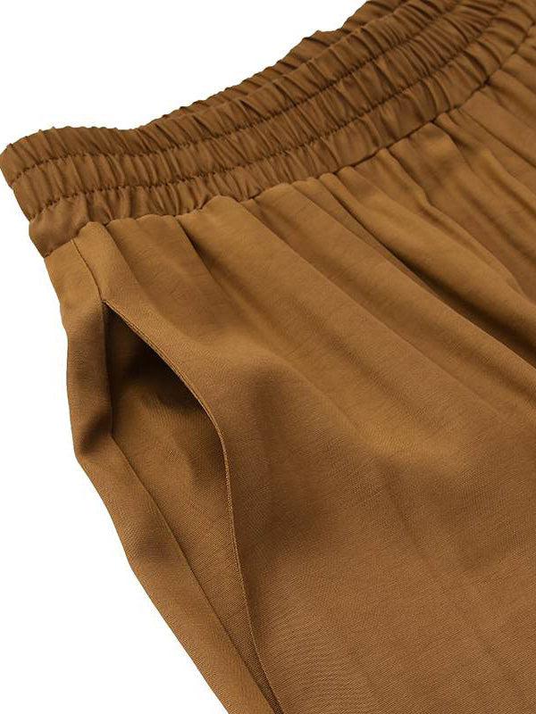 Women's Casual Long Wide Leg Trousers Pants Loose High Waist Plus Size