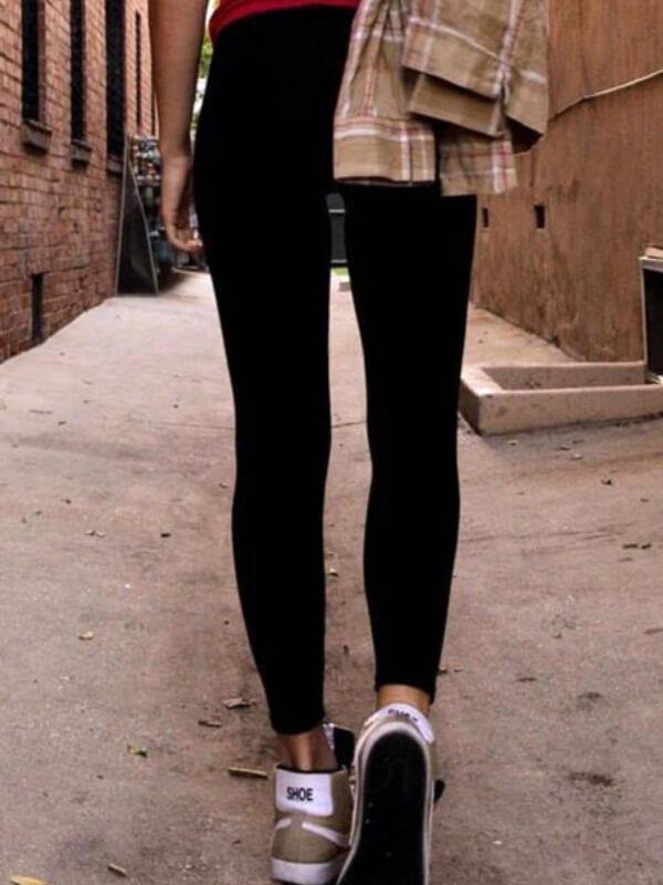 Chalier Black Hollow Out Activewear Leggings - CHALIER