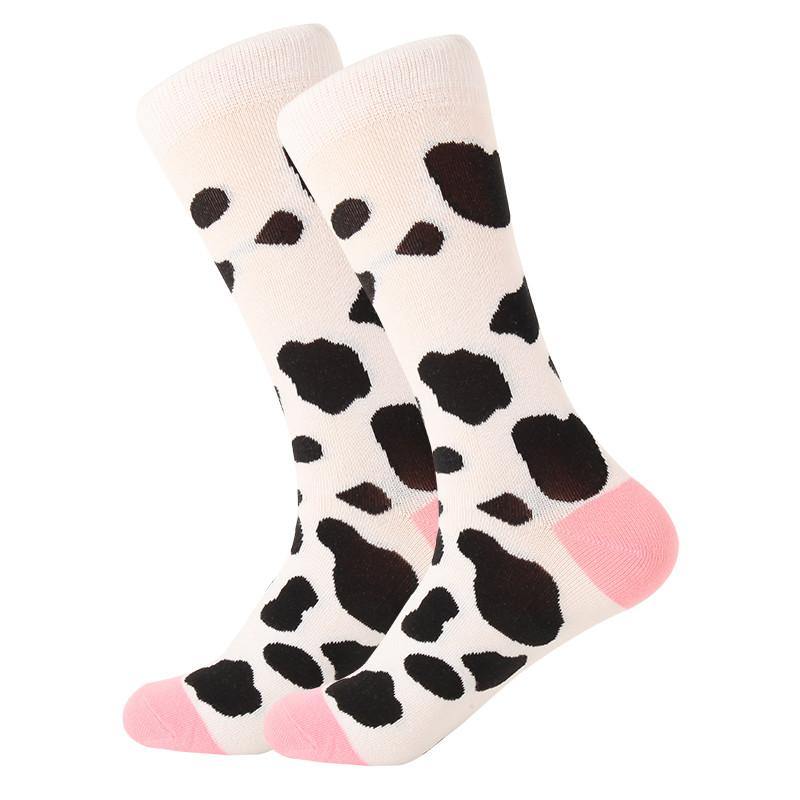Unisex Crew Cartoon Cotton Socks Happy Funny Socks Fruits and Cute Animals - CHALIER