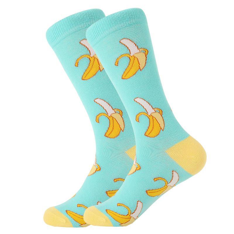 Unisex Crew Cartoon Cotton Socks Happy Funny Socks Fruits and Cute Animals - CHALIER