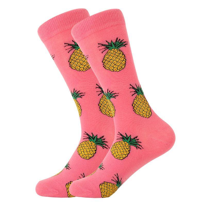 Unisex Crew Cartoon Cotton Socks Happy Funny Socks Fruits and Cute Animals - CHALIER