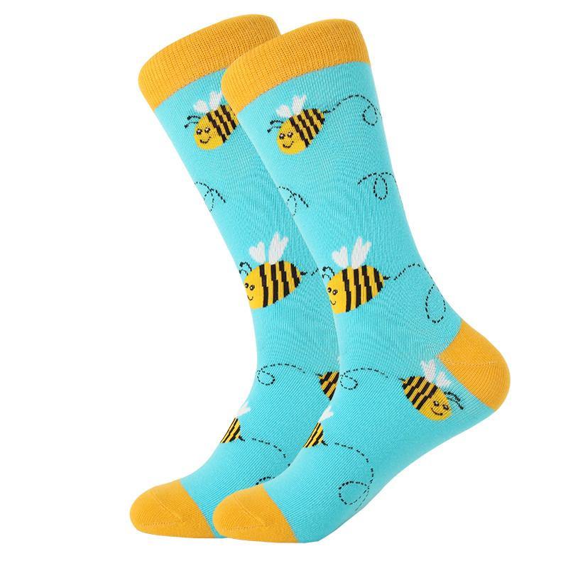 Unisex Crew Cartoon Cotton Socks Happy Funny Socks Fruits and Cute Animals - CHALIER