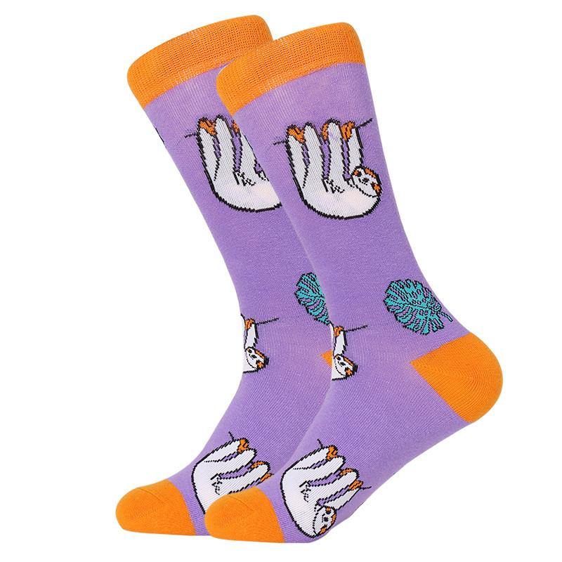 Unisex Crew Cartoon Cotton Socks Happy Funny Socks Fruits and Cute Animals - CHALIER