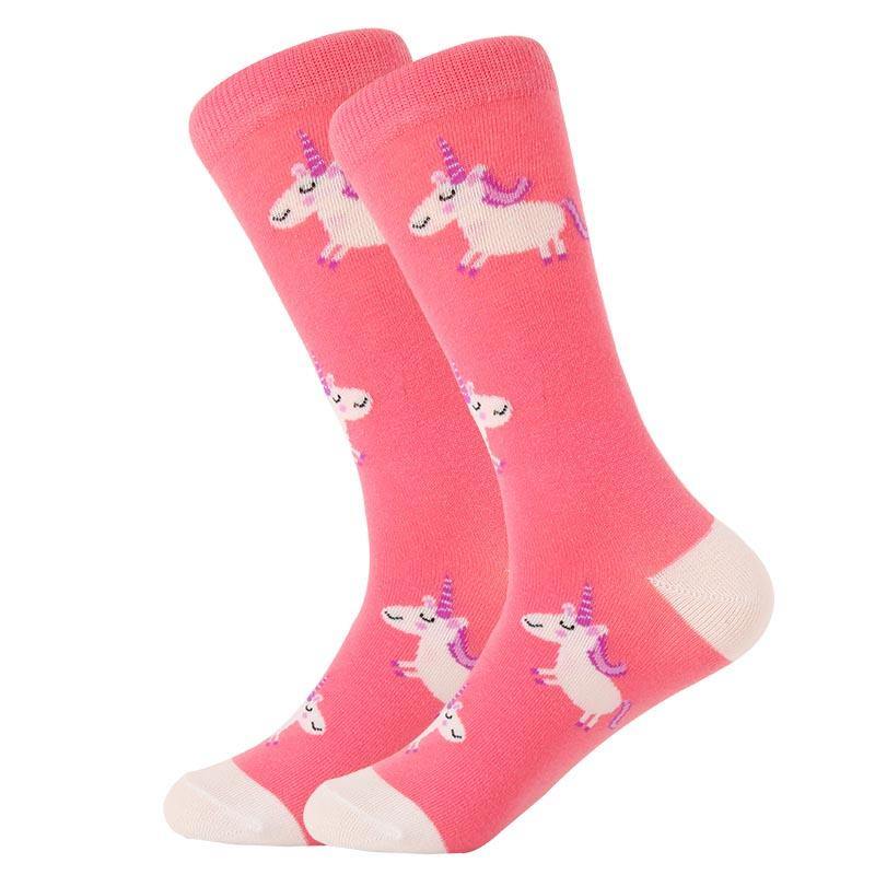 Unisex Crew Cartoon Cotton Socks Happy Funny Socks Fruits and Cute Animals - CHALIER