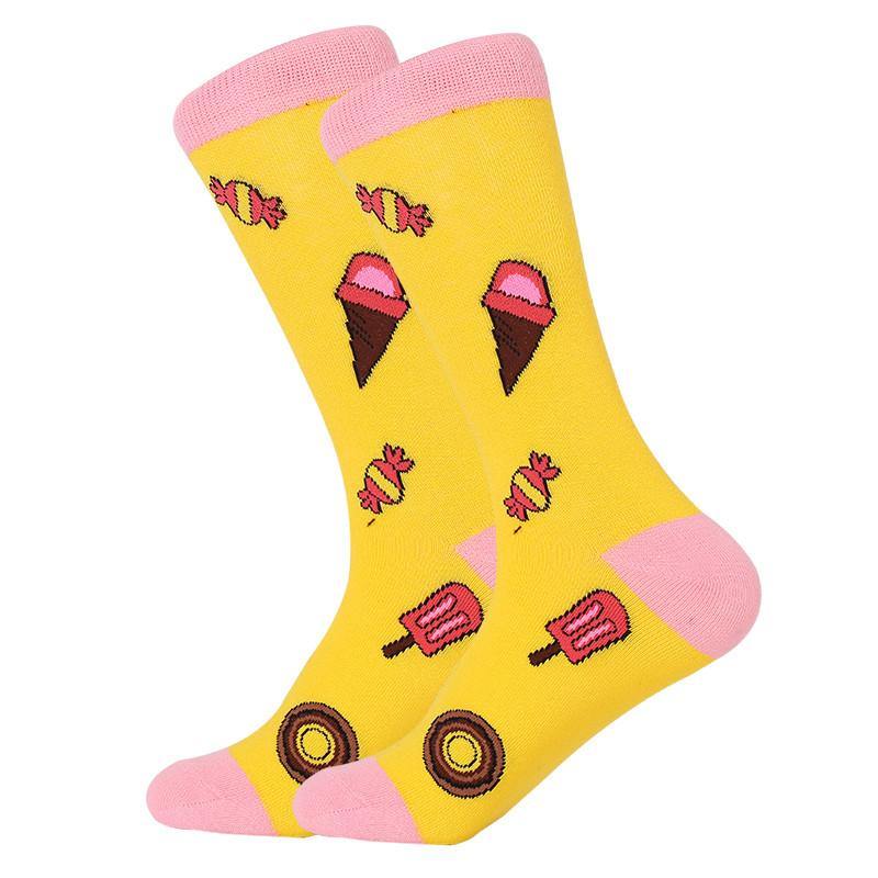 Unisex Crew Cartoon Cotton Socks Happy Funny Socks Fruits and Cute Animals - CHALIER