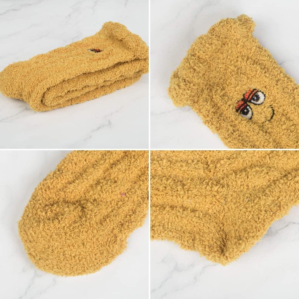 Womens Fuzzy Wool Socks Winter Warm Fruit Socks Set 4 Pairs - CHALIER