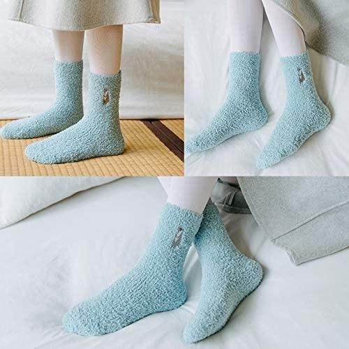 Womens Funny Fuzzy Wool Socks Winter Warm Cute Puppy Socks Set 4 Pairs - CHALIER