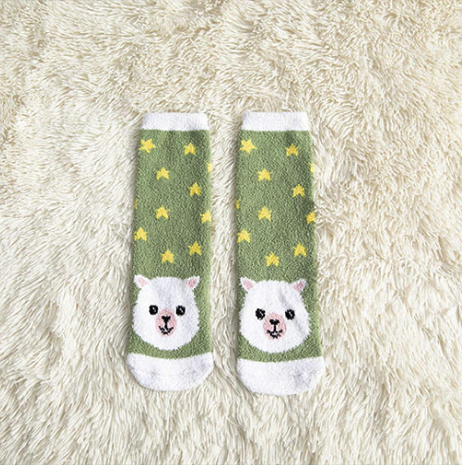 Womens Winter Warm Wool Socks Funny Fuzzy Cute Animals's Sky Socks Set 4 Pairs - CHALIER