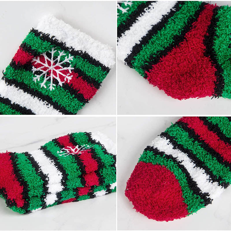 Fuzzy Socks for Women Warm Cozy Slipper Socks Fluffy Socks Christmas 5 Pairs