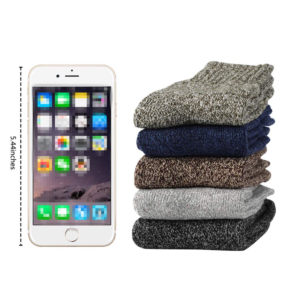 Winter Rabbit Woollen Men Crew Socks 5 Pairs