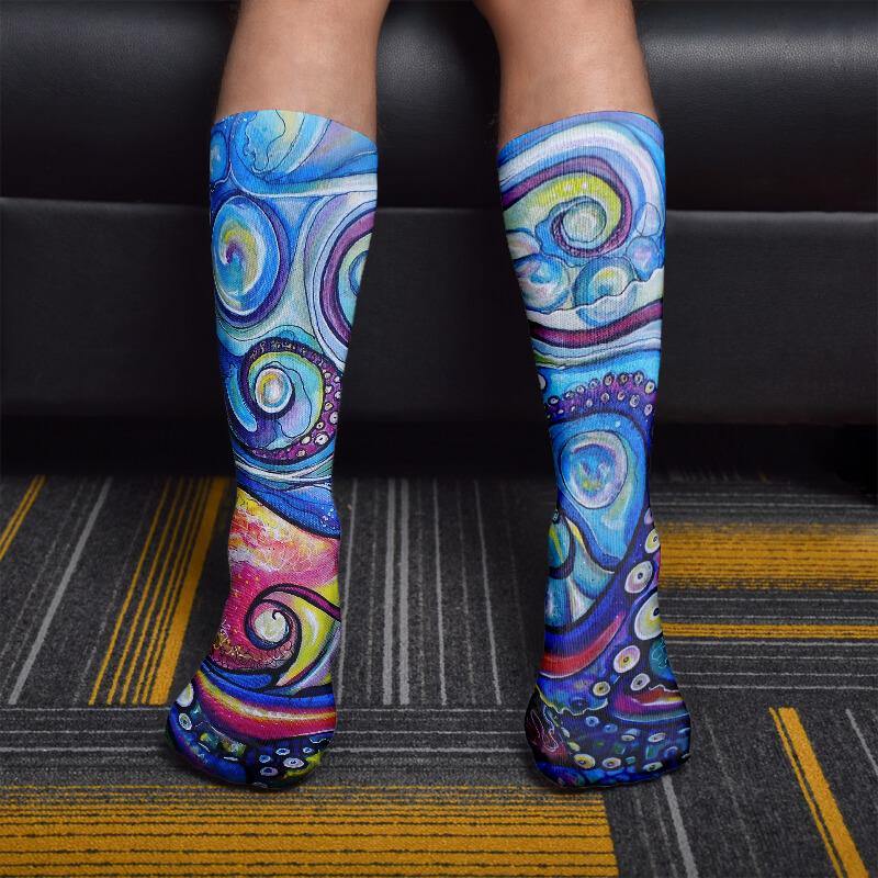 Men Novelty Fashion Design 3D Printed Summer High Quality Unisex Hip Hop Elastic Cotton Socks - CHALIER