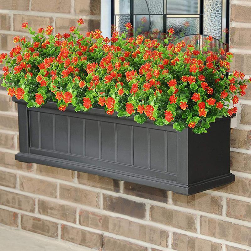 Artificial Flowers Mini Lotus Faux Plastic Greenery Shrubs for Home Hanging Garden Porch Window Indoor Outdoor - CHALIER