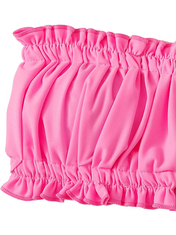 Sexy Strapless Bikini Set Soft Drawstring Two-Piece Swimsuits