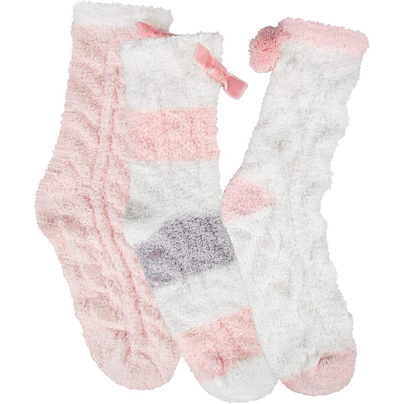 Womens Winter Socks Cute Warm Fuzzy Cozy Fluffy Soft Slipper Socks Gifts 3 Pairs