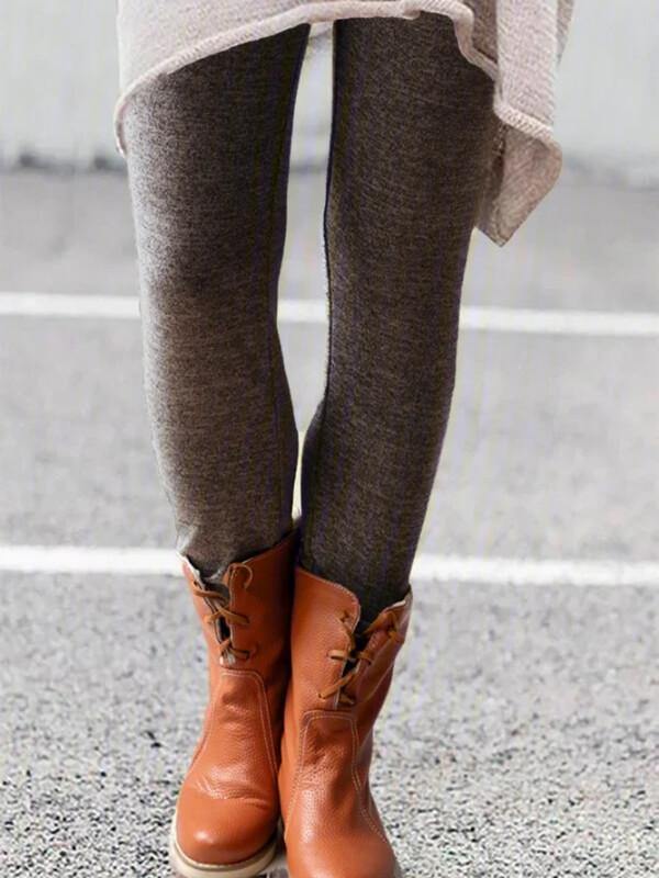 Women Thick Warm Leggings Solid Plus Size Casual Cotton Thigh Highs Yoga Sexy Legging - CHALIER