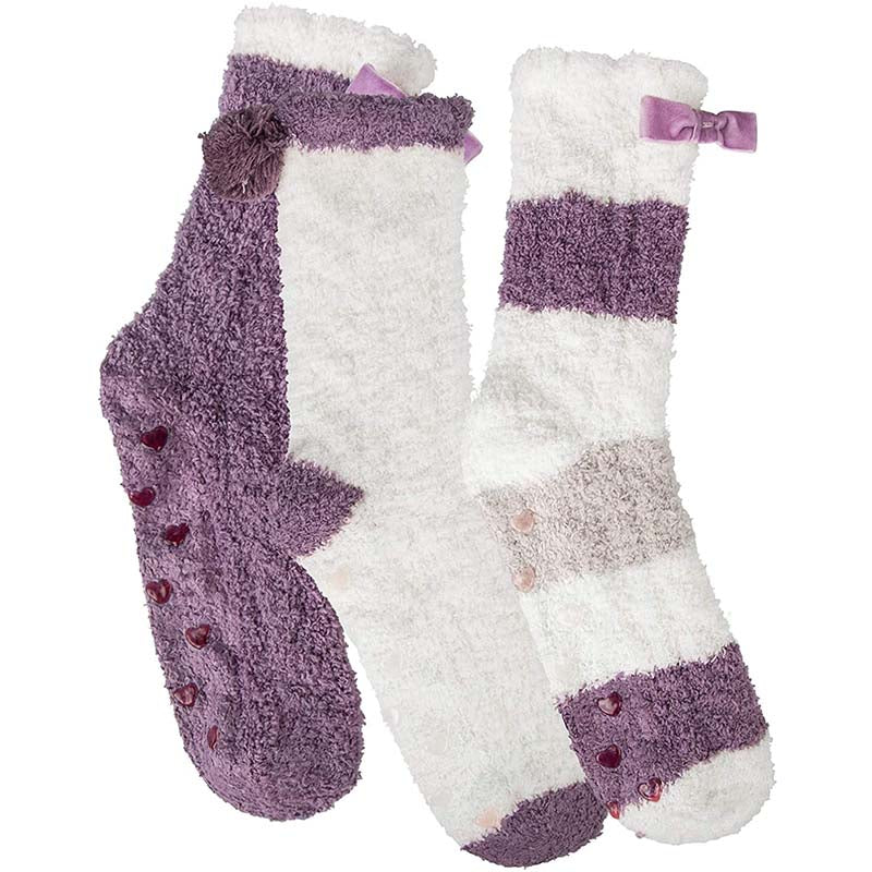 Womens Winter Socks Small Pompom Warm Fuzzy Cozy Soft Slipper Socks Gifts Set