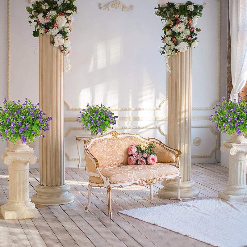 Artificial Flowers Mini Lotus Faux Plastic Greenery Shrubs for Home Hanging Garden Porch Window Indoor Outdoor - CHALIER