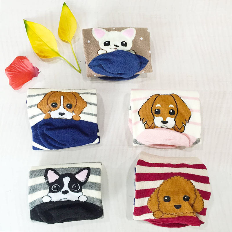 Women Cute Animal Socks Colorful Stripes Soft Cotton Socks Set