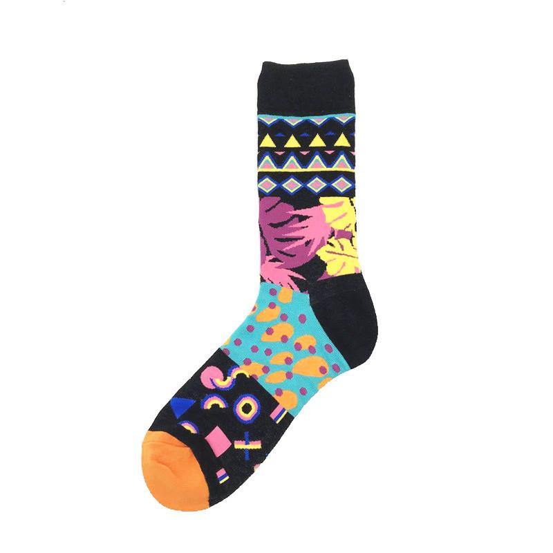 Womens & Mens Crew Happy Fun Socks Unisex  Abstract Socks Set 5 Pairs - CHALIER