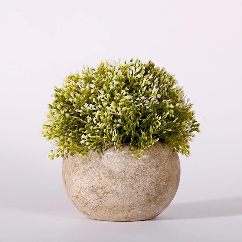 Artificial Plants Potted Artificial Greenery Green Grass Plastic Faux Topiary Shrubs For Home Office Decorations - CHALIER