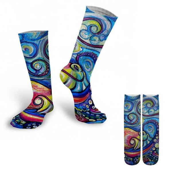 Men Novelty Fashion Design 3D Printed Summer High Quality Unisex Hip Hop Elastic Cotton Socks - CHALIER