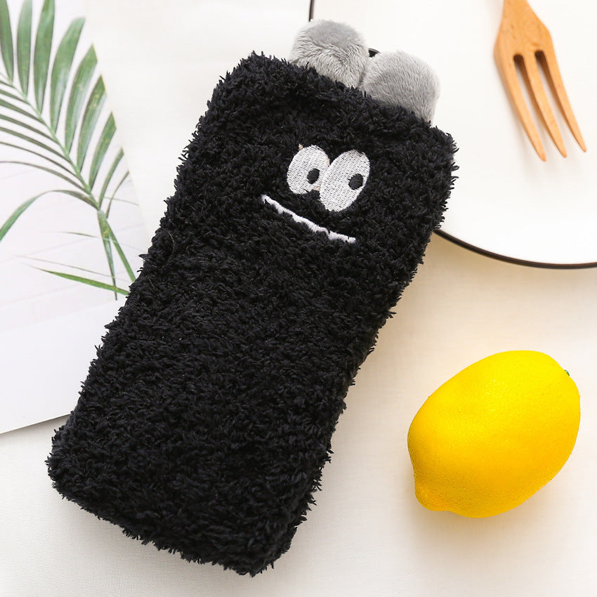 Womens Winter Warm Fuzzy Slipper Socks Cute Animals Socks Set 5 Pairs