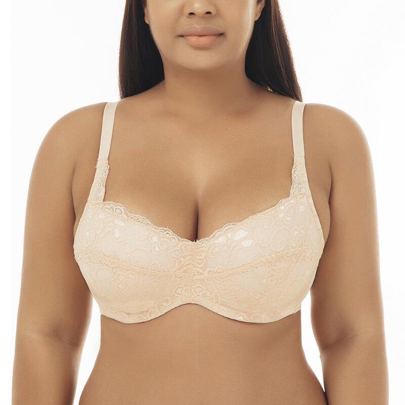 Women Plus Size Lace Push Up Non-Foam bra - CHALIER