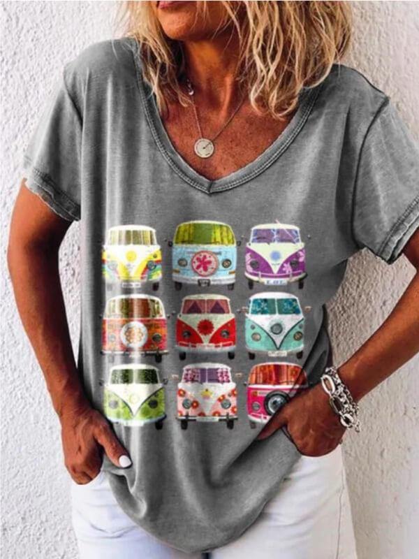 Women Car Short Sleeve Shift Top - CHALIER