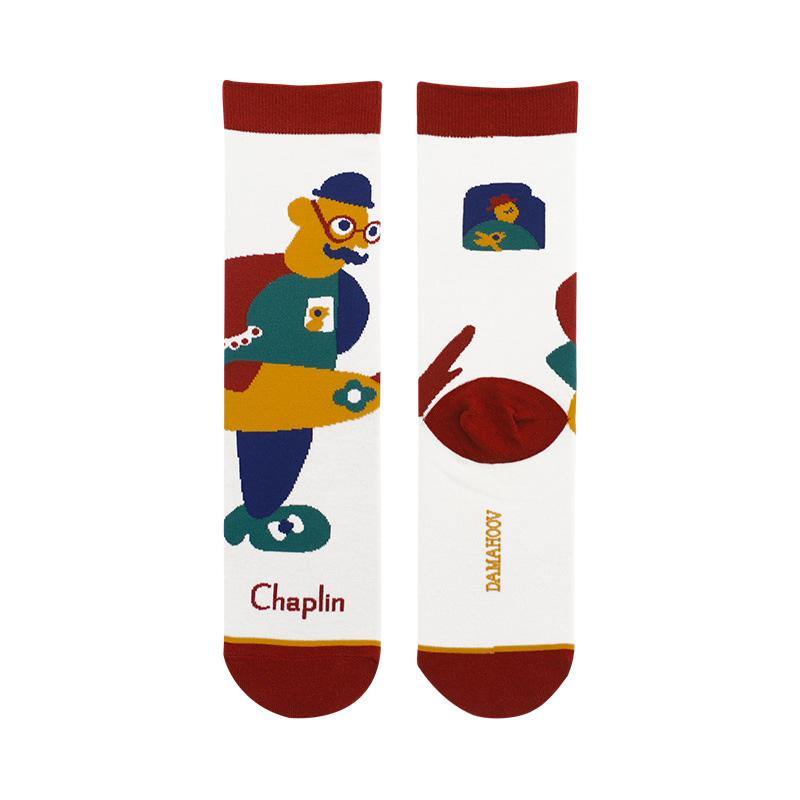 Womens Funny Happy Crazy Crew Girls Magic Clown Family Mens Cotton Socks Set - CHALIER