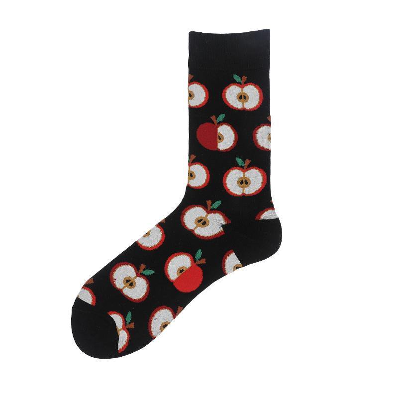 Mens Funny Socks Food Avocado Novel Cute Cotton Crew Socks 5 pairs - CHALIER