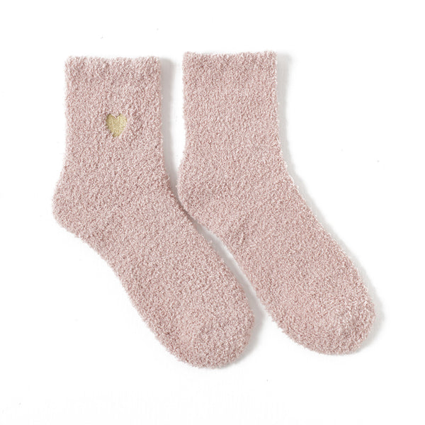 Womens Winter Warm Fuzzy Slipper Pink Cute Socks Coral Fleece