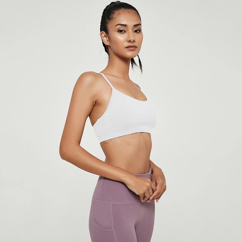 Womens Sports Bra Shockproof Push Up Beauty Back High Impact Bras Yoga Fitness - CHALIER