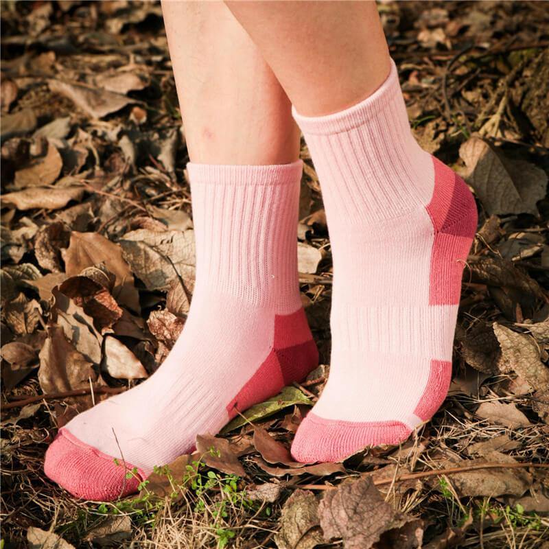 Women Crew Color Sports Socks Athletic Breathable Running Socks with Cushion Sole - CHALIER