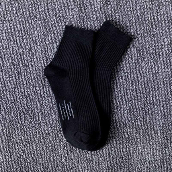 Chalier Men Casual Socks Simple Style Black Breathable Socks 1 Pair - CHALIER