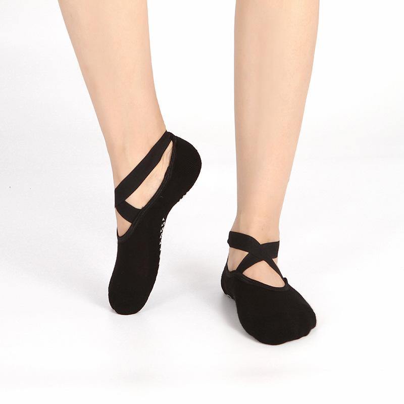 Women Yoga Socks Non Slip Grips Socks with Straps For Hospital, Home Slipper Socks - CHALIER