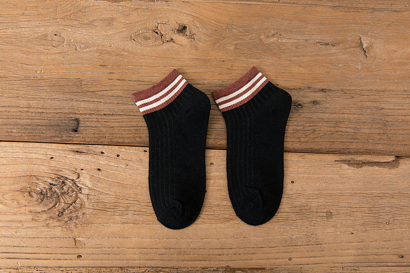 Womens Cartoon Cute Short Socks Set Socks Set 8 Pairs Stripes