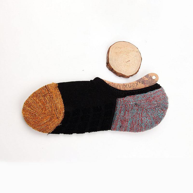 Chalier Men Athletic Socks Thicken Non-Slip Black 1 Pair - CHALIER