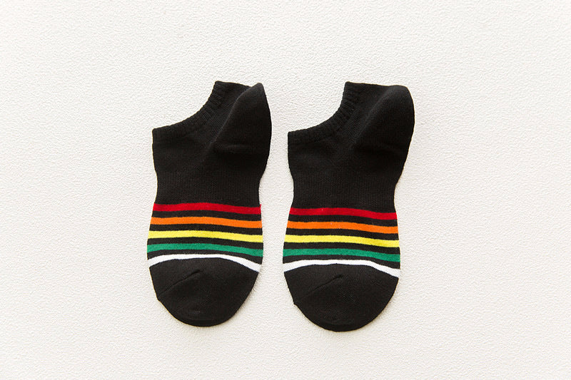 Chalier Women Cotton Socks Rainbow Stripe