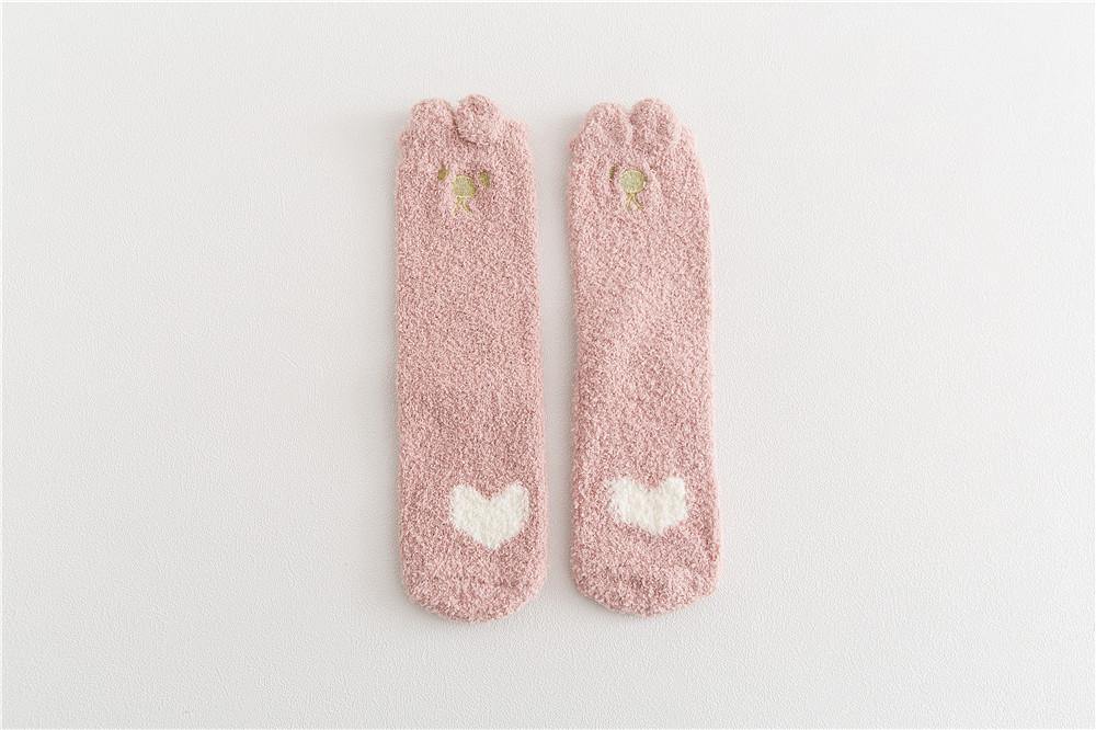 Womens Winter Soft Slipper Cozy Fluffy Socks Fuzzy Love Cute Animals Socks Set Gifts - CHALIER