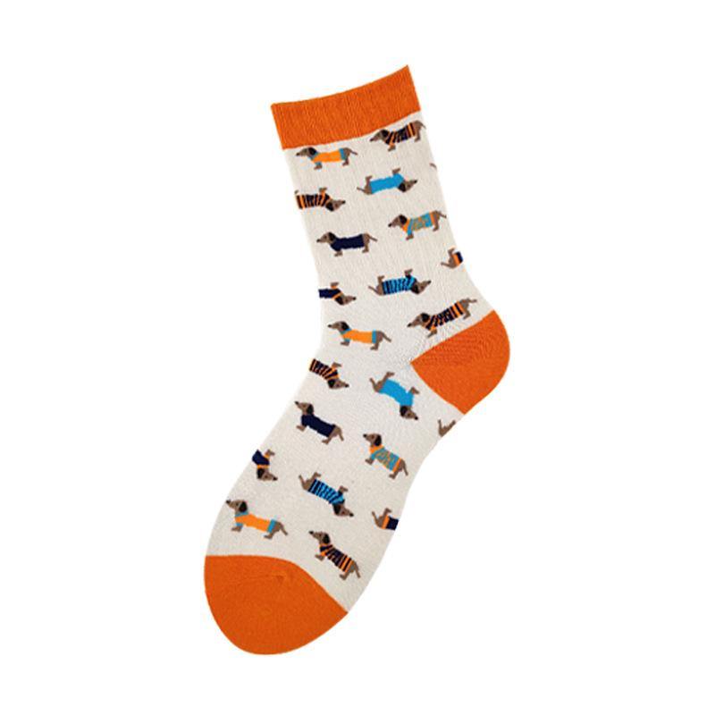 Unisex Crew Cotton Socks Dog Print Cartoon Fun Casual Novelty  Socks - CHALIER