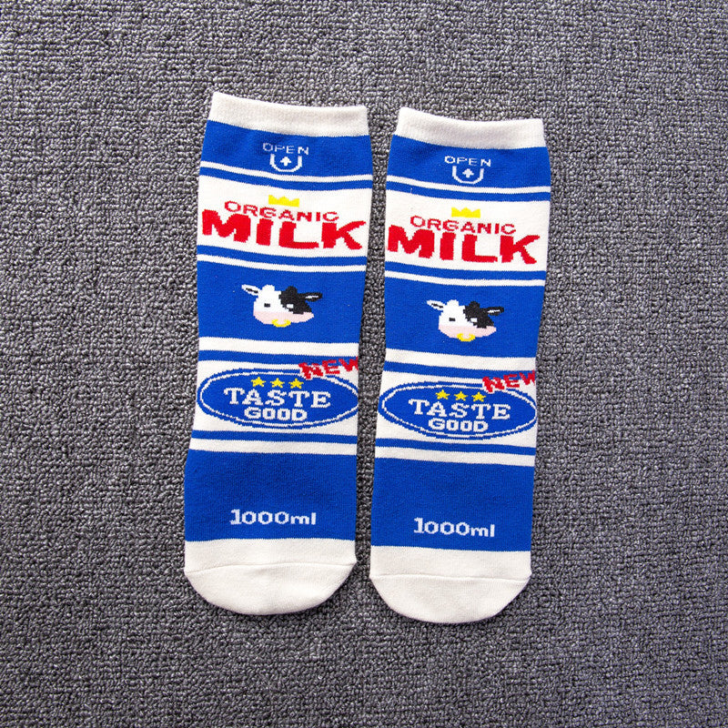 Chalier Women Cotton Cartoon Ankle-high Socks