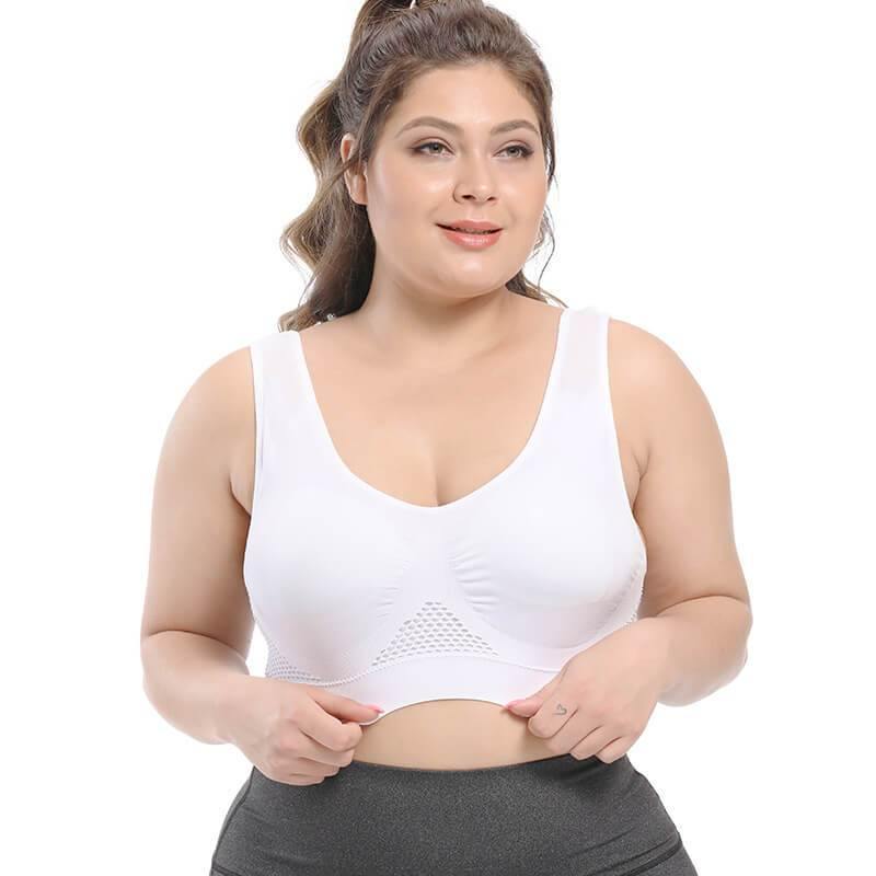 Women Plus Size Sport Bra Bounce Control Wireless Yoga Bra - CHALIER