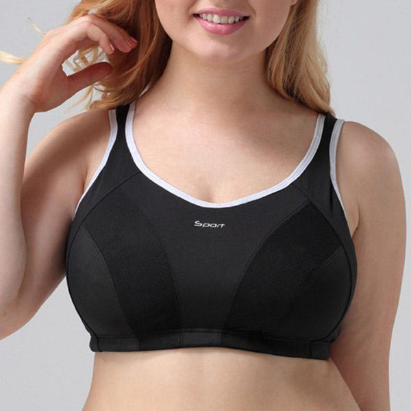 Sports Shockproof Bra Plus Size Vest Type Fitness Running Yoga The Push-up Bralette - CHALIER