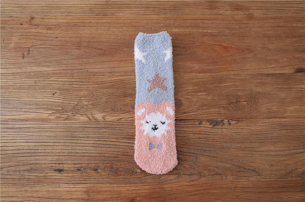 Womens Winter Warm Fuzzy Slipper Socks Cute Animals Socks Set 6 Pairs - CHALIER