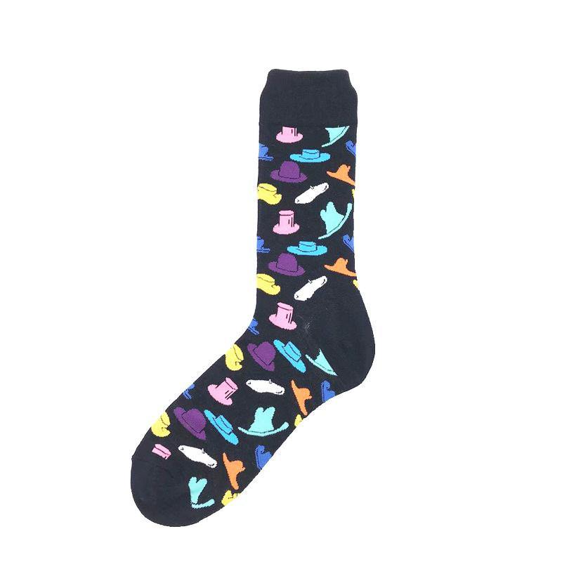 Womens & Mens Crew Happy Fun Socks Unisex  Abstract Socks Set 5 Pairs - CHALIER