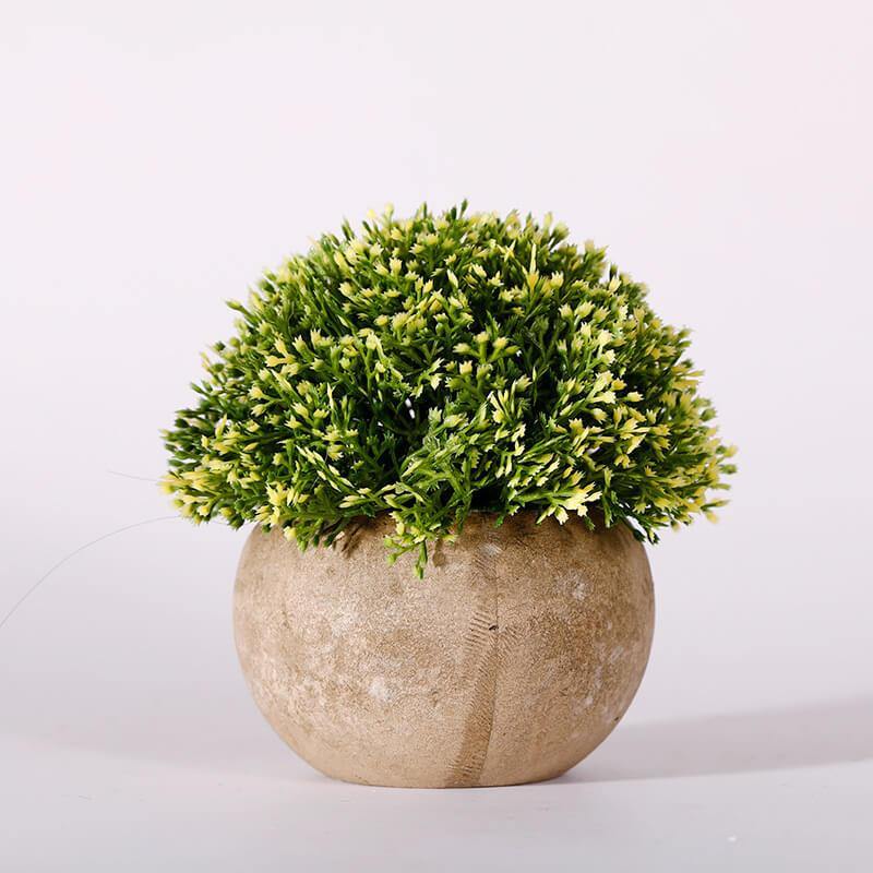 Artificial Plants Potted Artificial Greenery Green Grass Plastic Faux Topiary Shrubs For Home Office Decorations - CHALIER