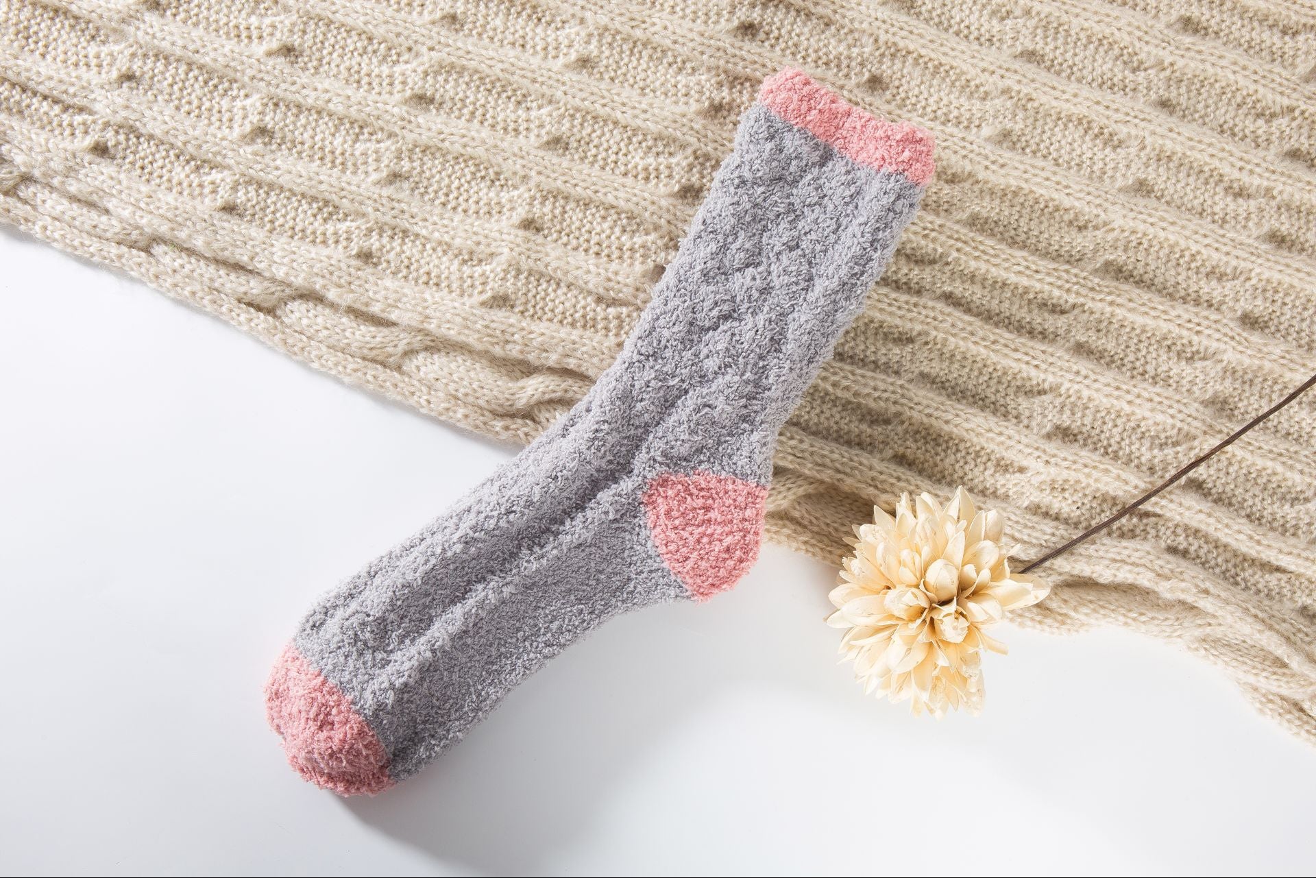 Womens Winter Warm Fuzzy Slipper Socks Set 6 Pairs New Year