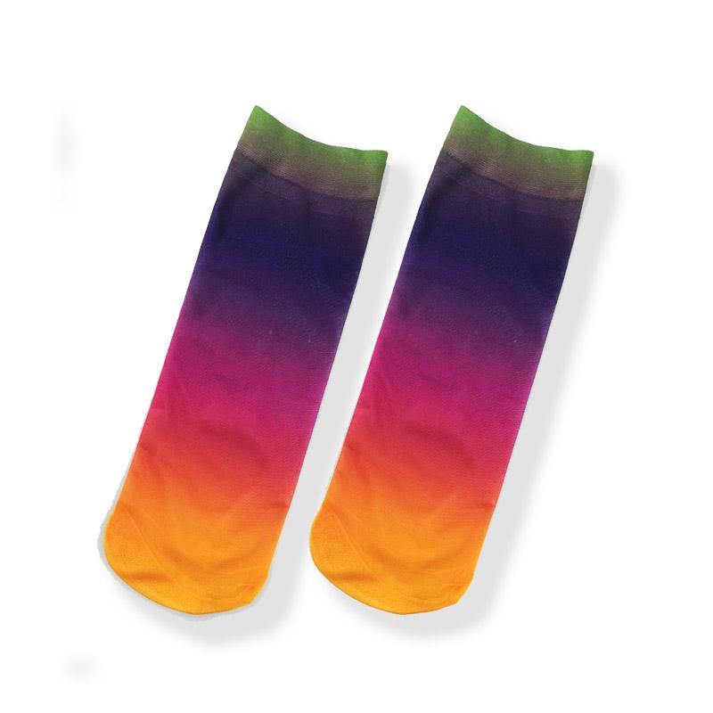 Womens Cute Sweet Short Ultrathin Stockings Girls Printed Patterns Flower Buttefly Ankle Socks Set 6 Pairs - CHALIER